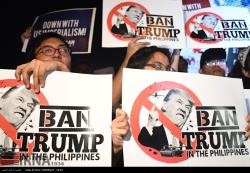 اعتراض و تظاهرات مردم فیلیپین به سفر «ترامپ»به کشورشان