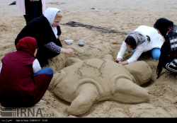 جشنواره مجسمه های شنی در روستای گردشگری جبرانی
