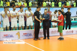 مراسم اهدای جام و قهرمانی تیم ملی والیبال ایران در آسیا