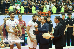 مراسم اهدای جام و قهرمانی تیم ملی والیبال ایران در آسیا
